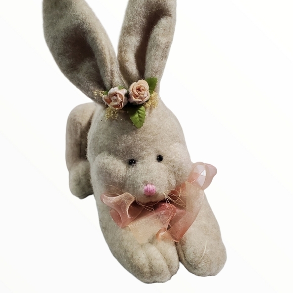 Mitchell Company TJ Collection Bunny rabbit laying down floral embroidery - Picture 6 of 13